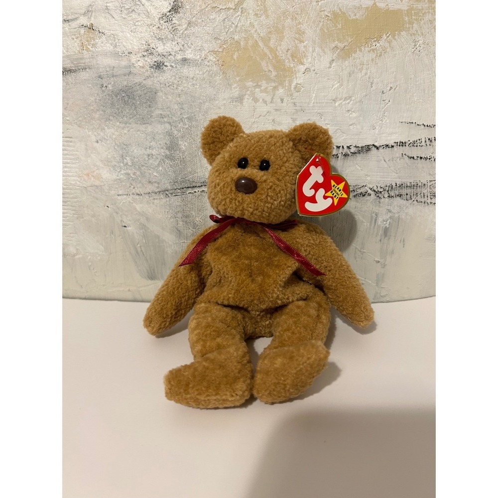 Ty Beanie Babies Curly Bear Brown Plush Stuffed Animal Style 4052 1996 Vintage